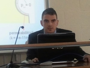 Andrea Di Caro durante la discussione di Laurea