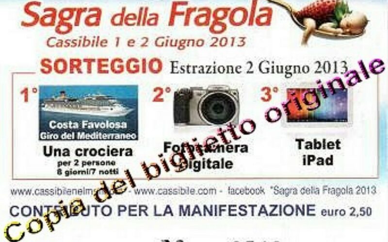 Sagra della fragola 2013: la storia del biglietto vincente