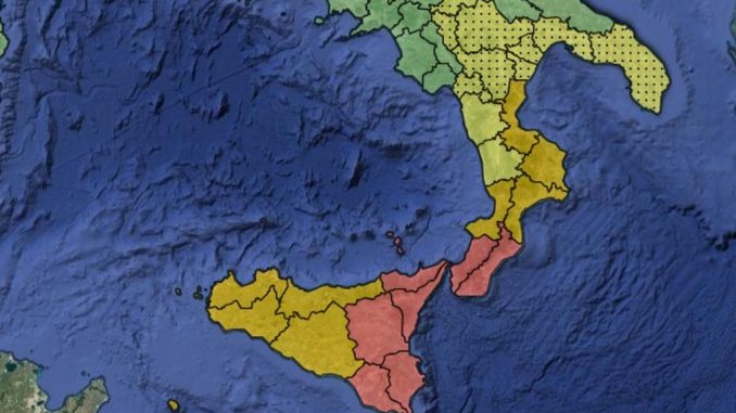 Allerta rossa idraulica e idrogeologica lunedì 25 ottobre in Calabria e in Sicilia
